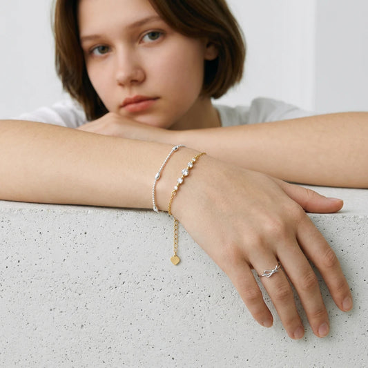 Delicate Ball Bead Station Bracelet