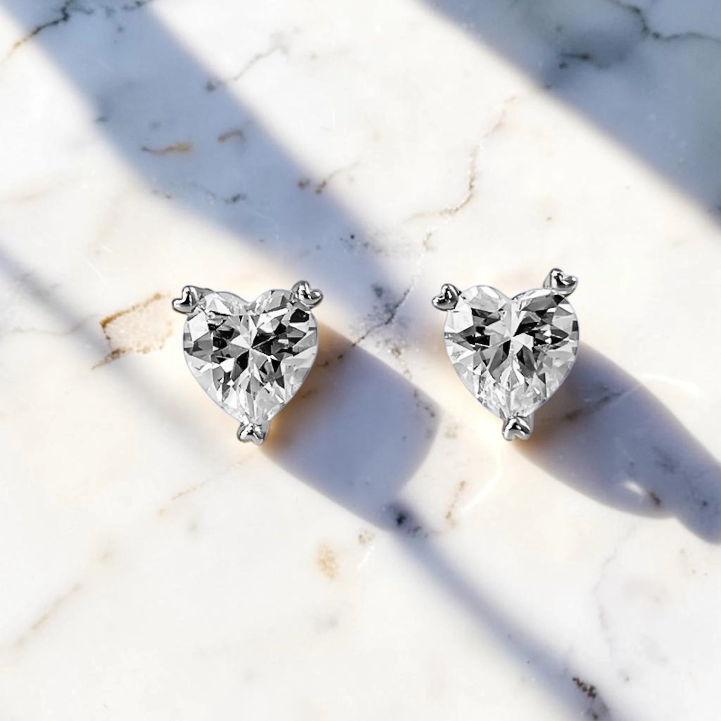 Moissanite Romantic Heart Stud Earrings