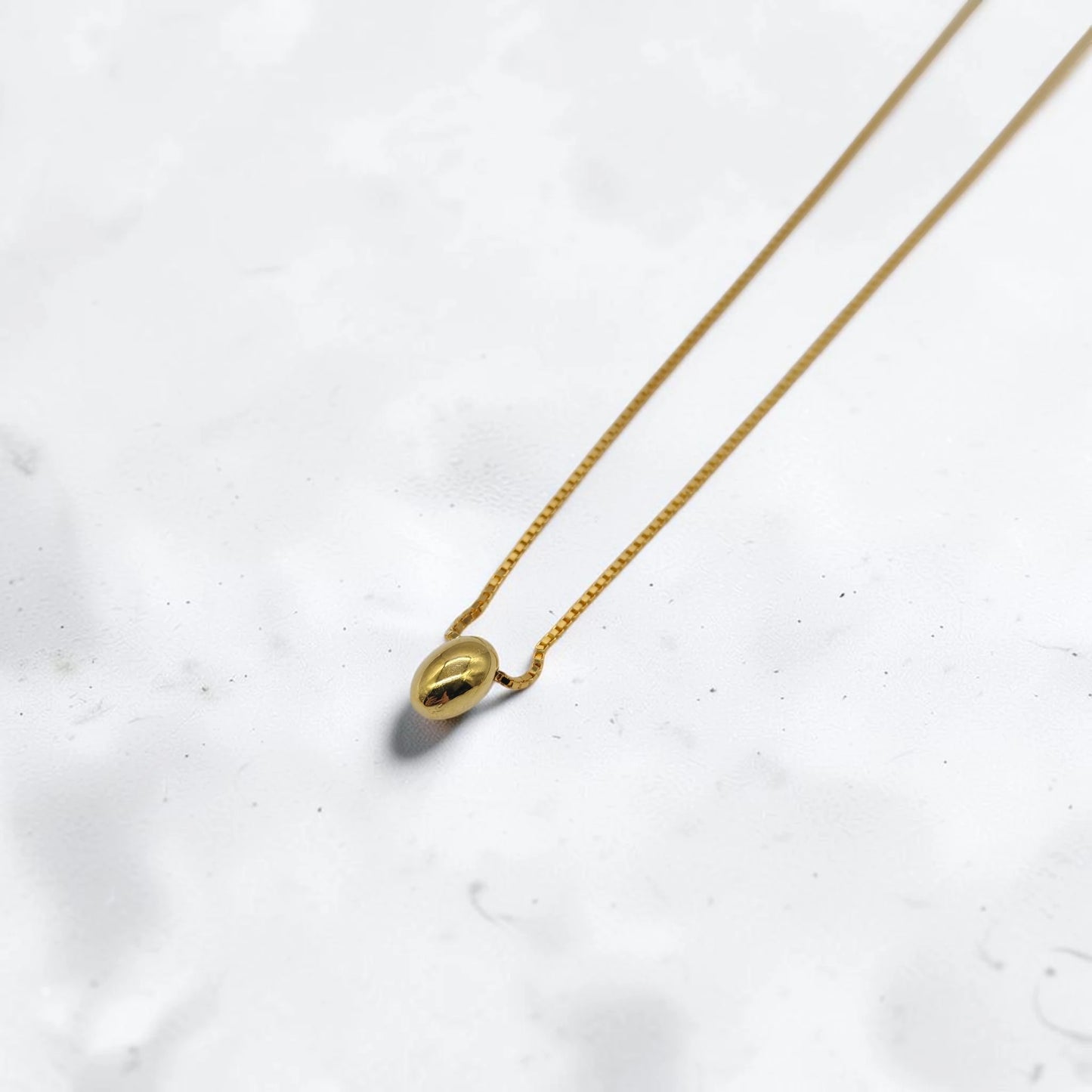 Delicate Oval Bean Pendant Necklace
