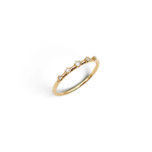 Moissanite Gold Five-Stone Band Ring