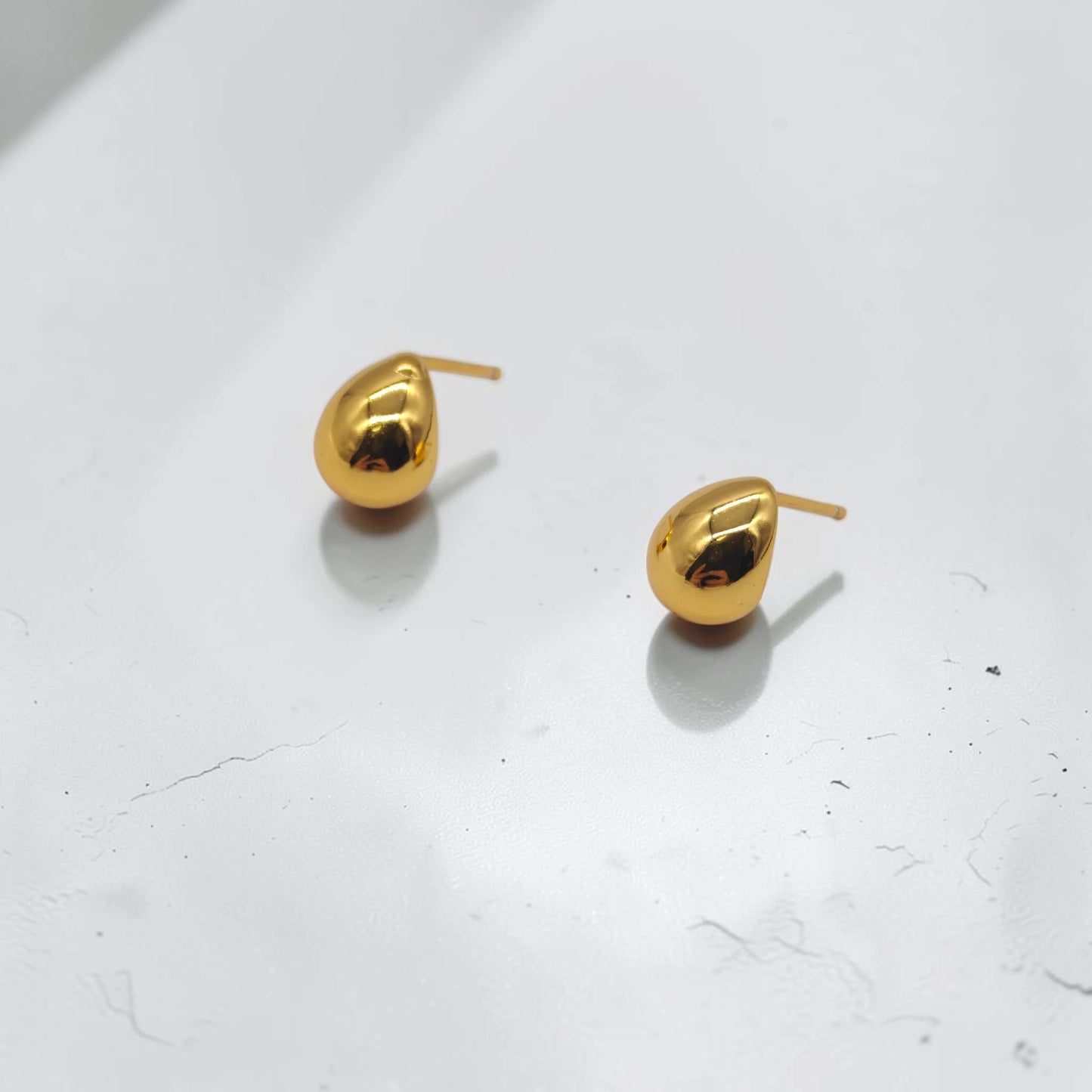 Modern Geometric Bean Stud Earrings