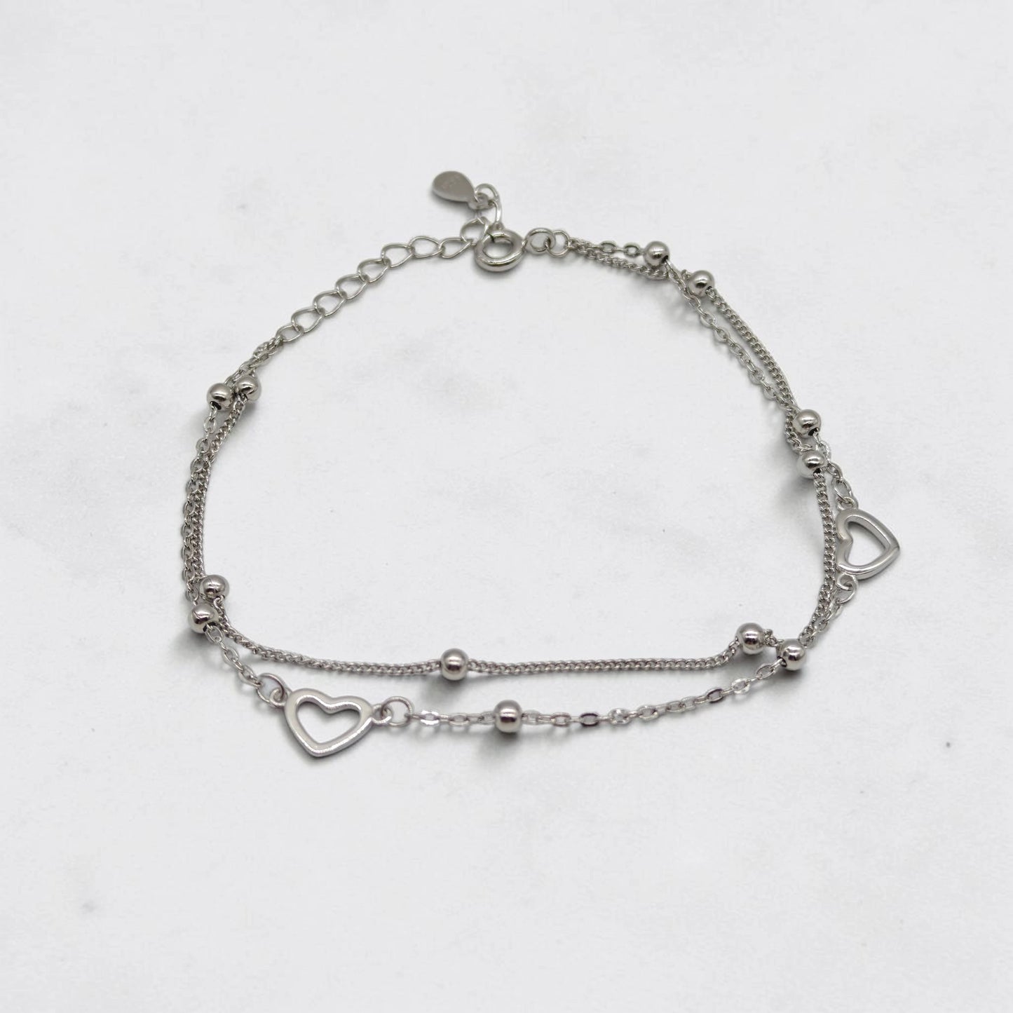 Elegant Double Layer Heart Bracelet