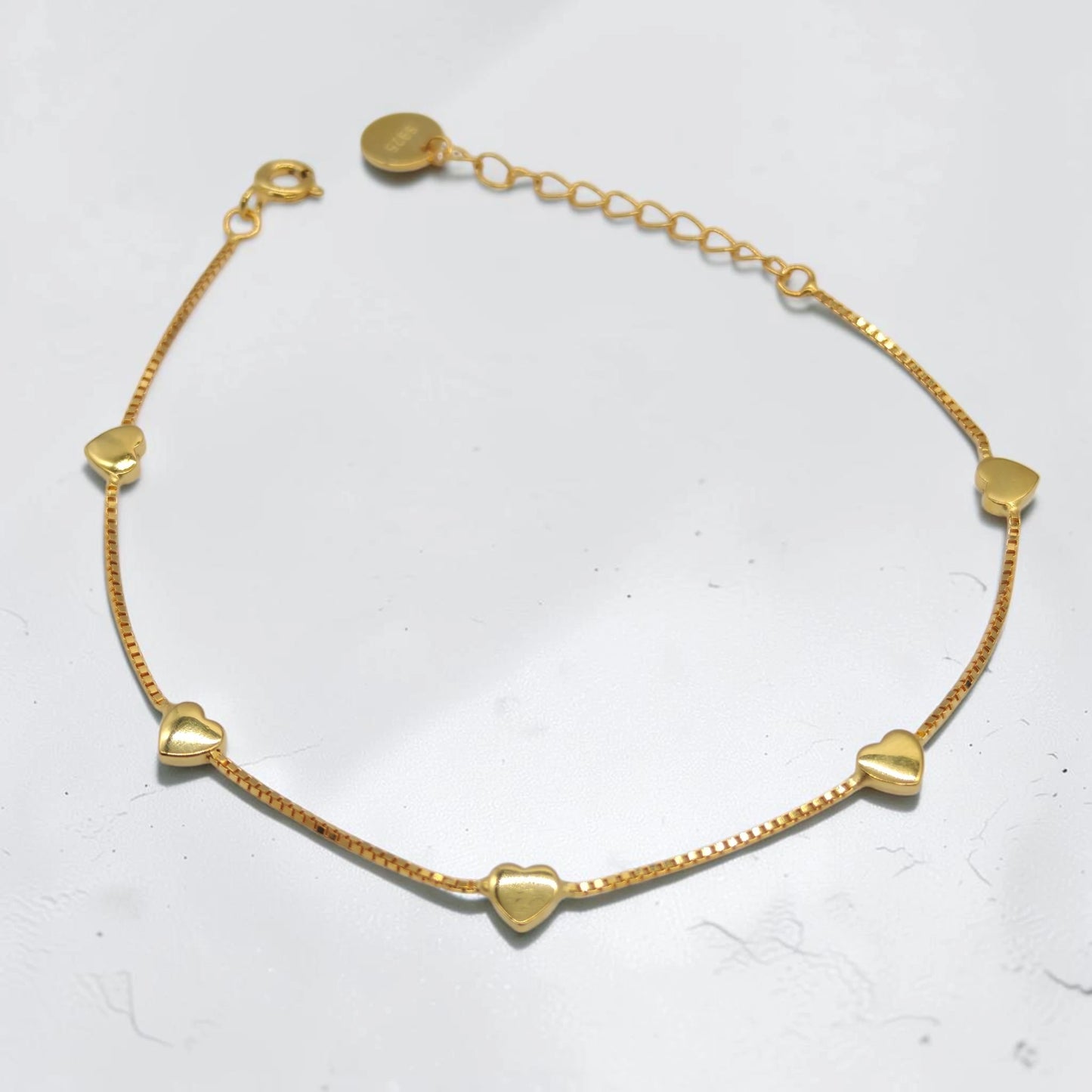 Delicate Heart Charm Bracelet