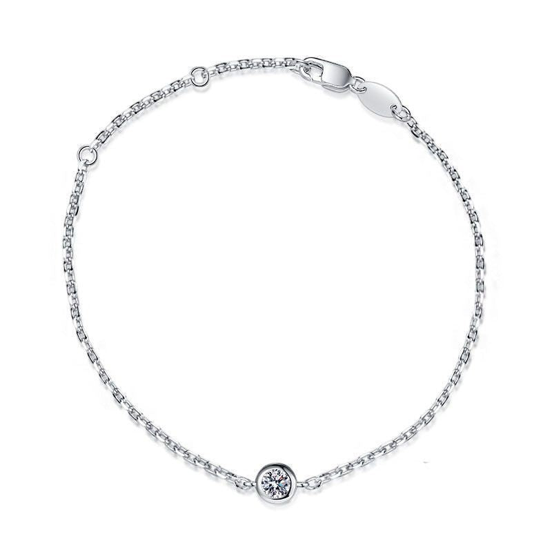 Aurae Moissanite Minimal Bubble Bracelet S925 Sterling Silver D VVS1 product front view