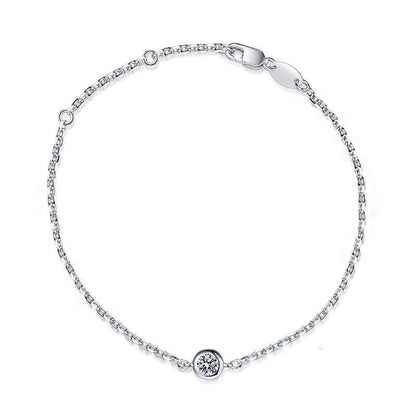 Aurae Moissanite Minimal Bubble Bracelet S925 Sterling Silver D VVS1 product front view