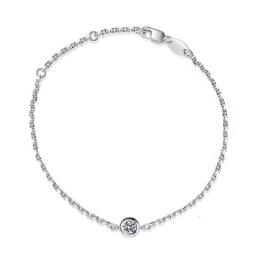 Aurae Moissanite Minimal Bubble Bracelet S925 Sterling Silver D VVS1 product front view