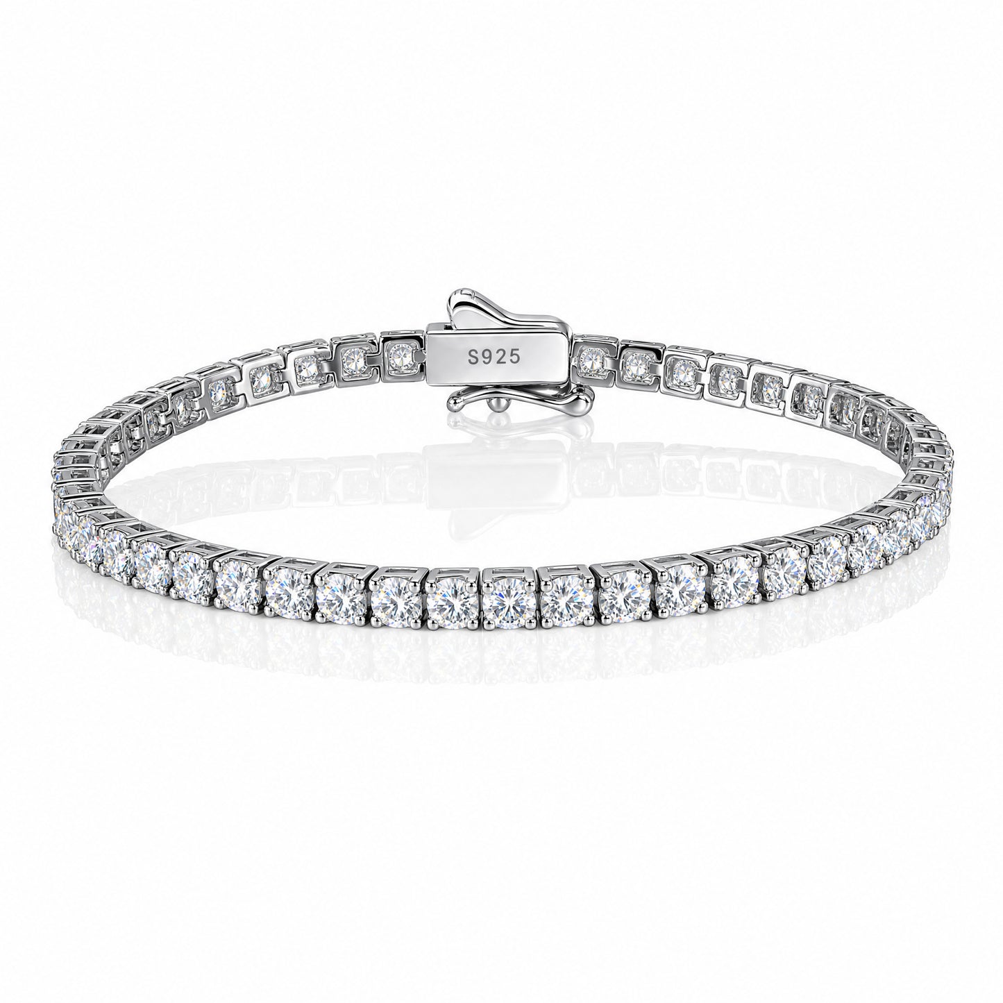 Aurae Moissanite Classic Tennis Bracelet S925 Sterling Silver D VVS1 product front view