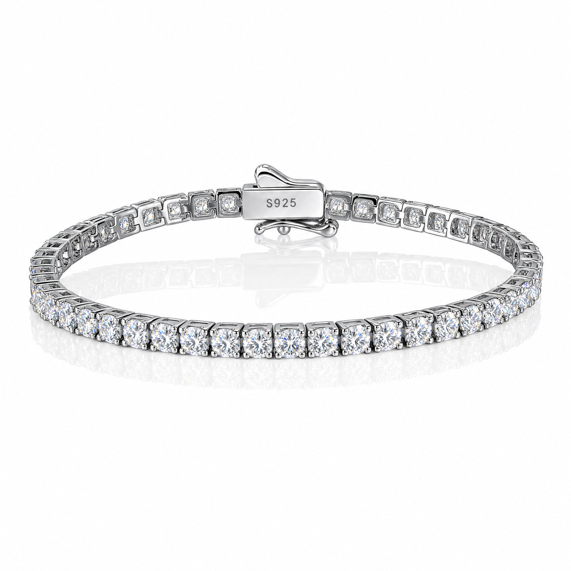 Aurae Moissanite Classic Tennis Bracelet S925 Sterling Silver D VVS1 product front view