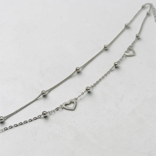 Elegant Double Layer Heart Bracelet