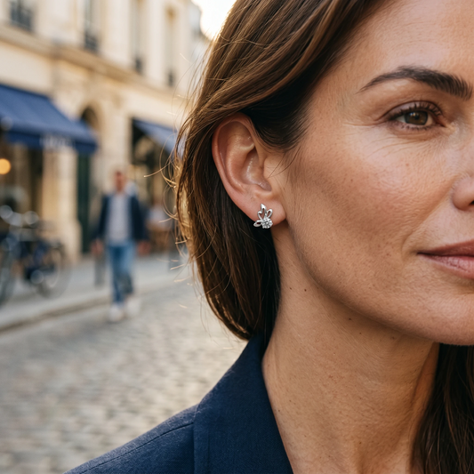 Moissanite Angel Wing Sparkle Stud Earrings