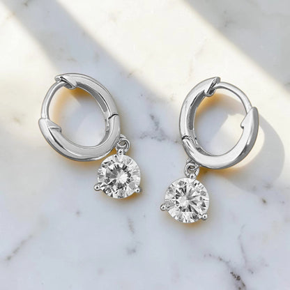 Moissanite Classic Three-Prong Stud Earrings