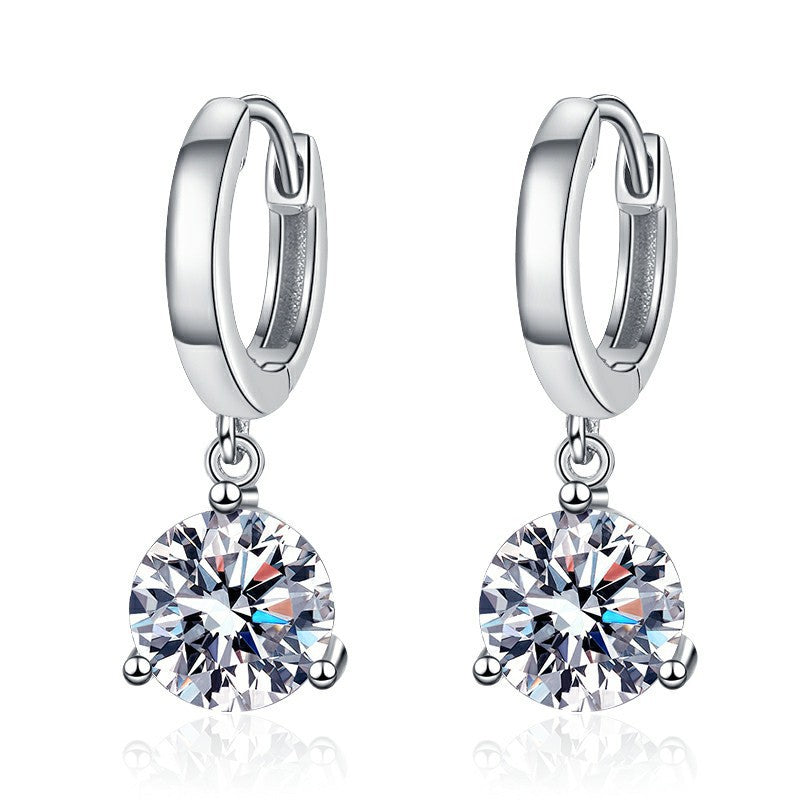 Moissanite Classic Three-Prong Stud Earrings