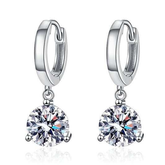 Moissanite Classic Three-Prong Stud Earrings