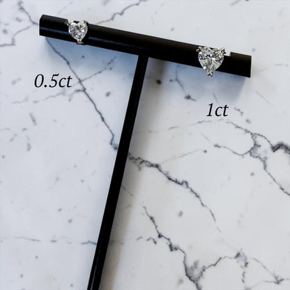 Moissanite Romantic Heart Stud Earrings