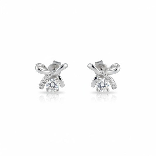 Moissanite Petite Bowknot Stud Earrings
