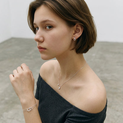 Sleek Geometric Double Ring Stud Earrings