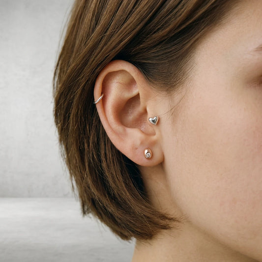 Delicate Heart Stud Earrings