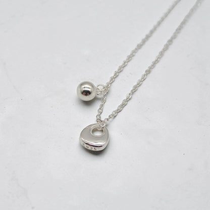 Polished Ball & Circle Pendant Necklace