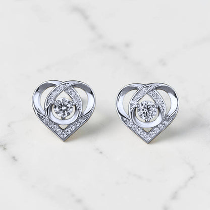 Aurae Moissanite Dancing Heart Stud Earrings S925 Sterling Silver D VVS1 lifestyle worn shot