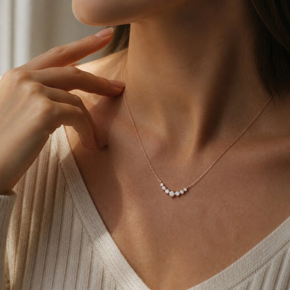 Moissanite Smile Curve Classic Link Pendant Necklace