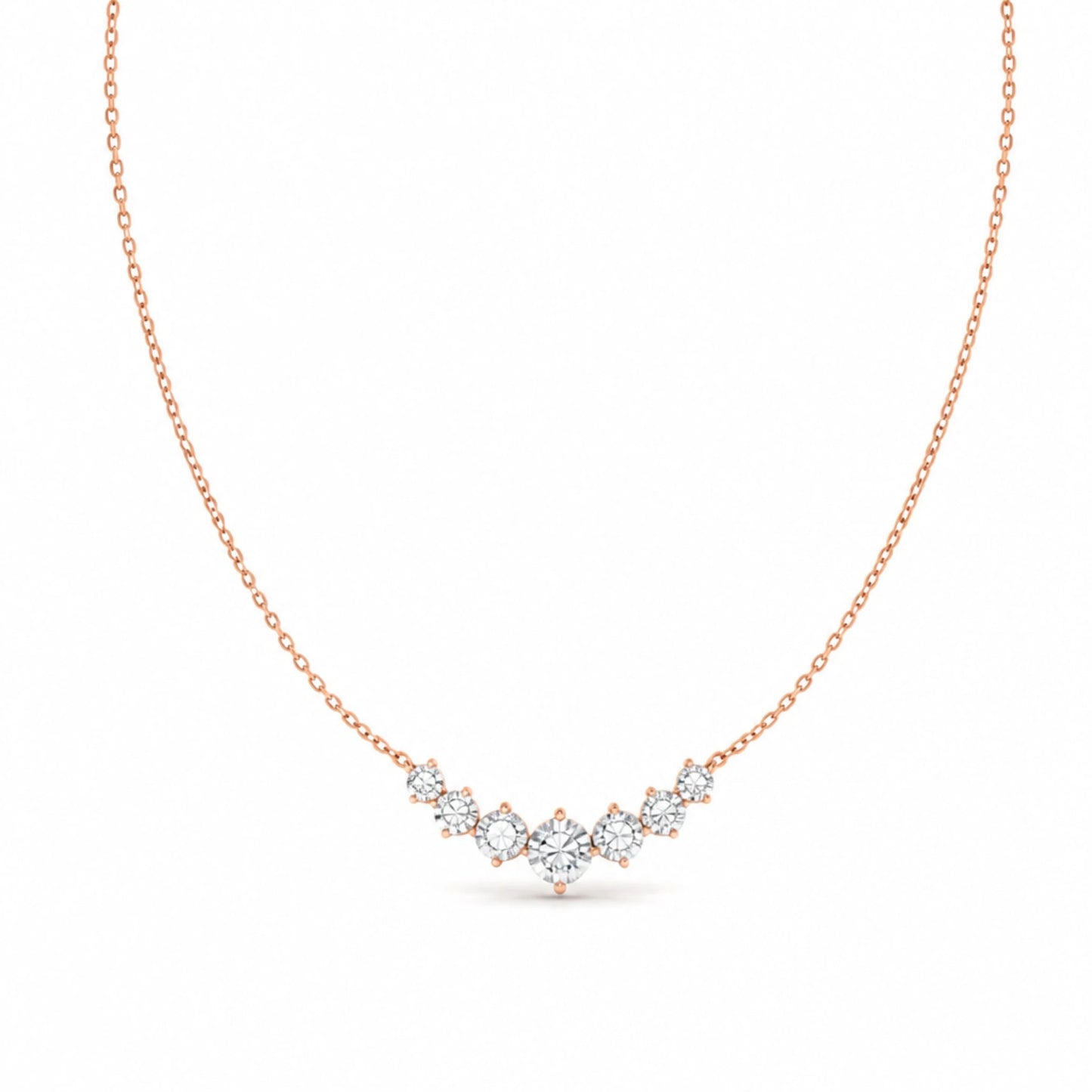 Moissanite Smile Curve Classic Link Pendant Necklace