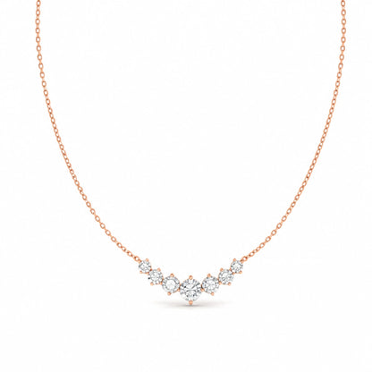 Moissanite Smile Curve Classic Link Pendant Necklace