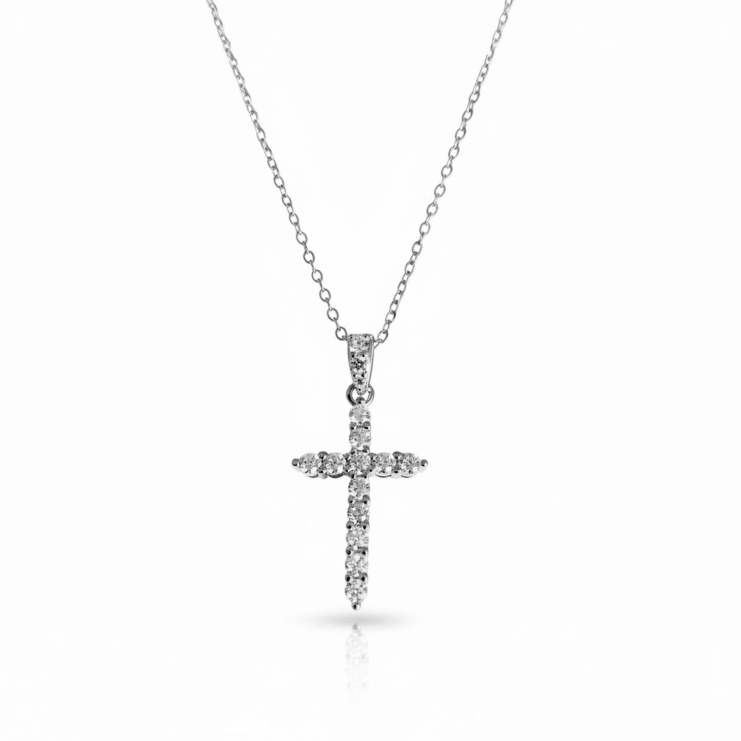 Moissanite Classic Sparkling Cross Pendant Necklace