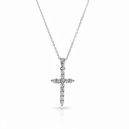 Moissanite Classic Sparkling Cross Pendant Necklace