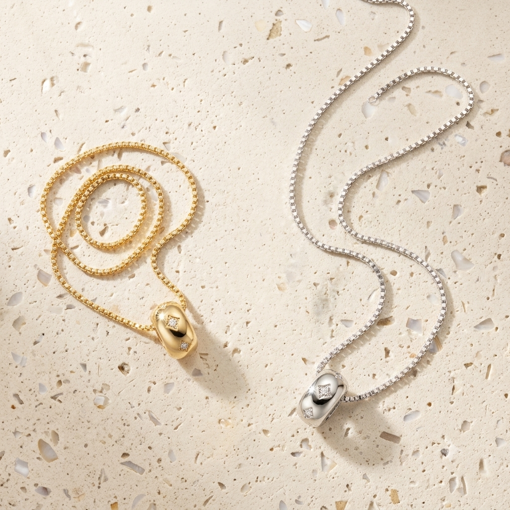 Celestial Starry Oval Necklace