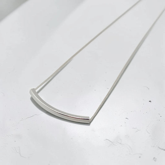 Sleek Curved Bar Necklace