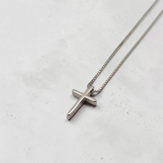 Sleek Polished Cross Necklace