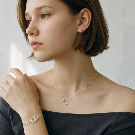 Polished Ball & Circle Pendant Necklace