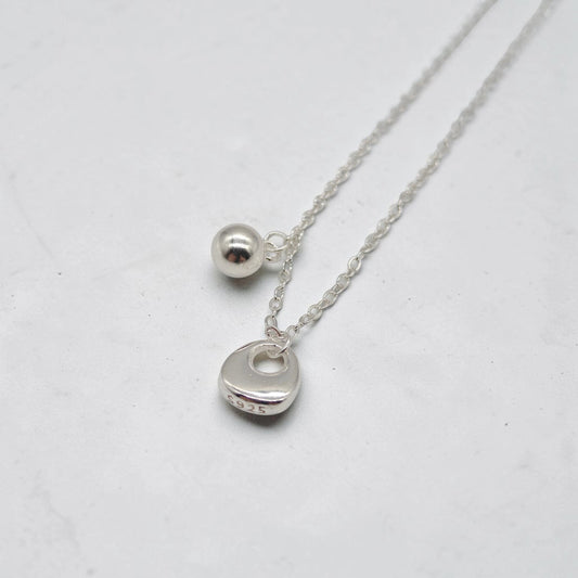 Polished Ball & Circle Pendant Necklace