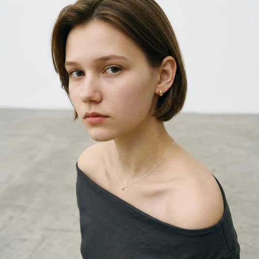 Delicate Oval Bean Pendant Necklace