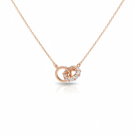 Moissanite Double-Ring Pendant Necklace