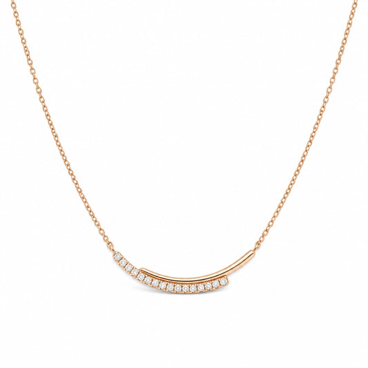Moissanite Smile Bar Pendant Necklace