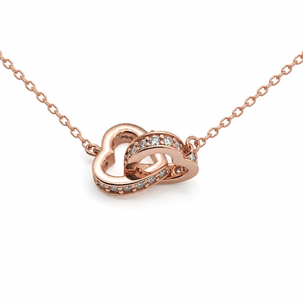 Moissanite Interlocking Hearts Pendant Necklace