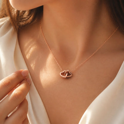 Moissanite Interlocking Hearts Pendant Necklace