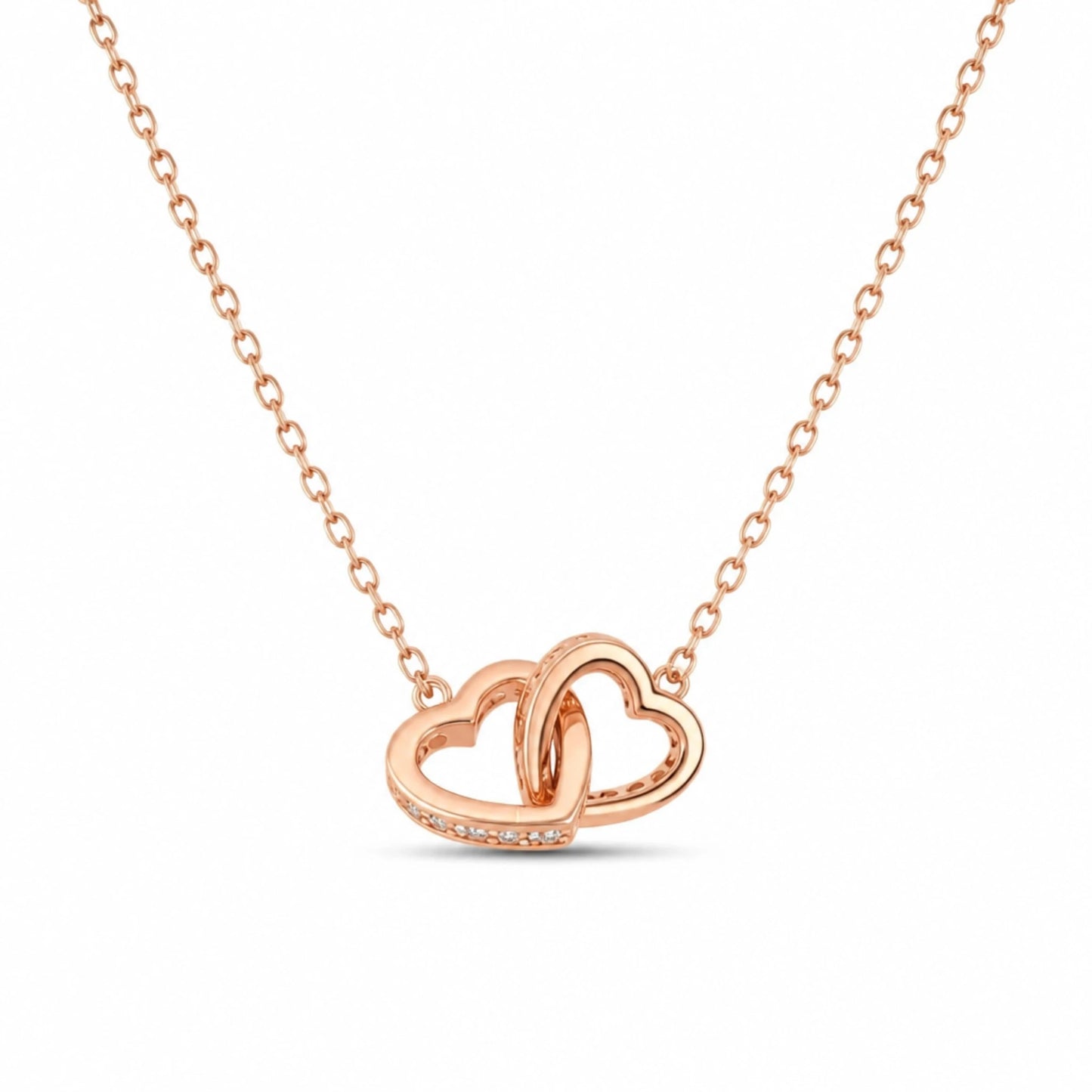 Moissanite Interlocking Hearts Pendant Necklace