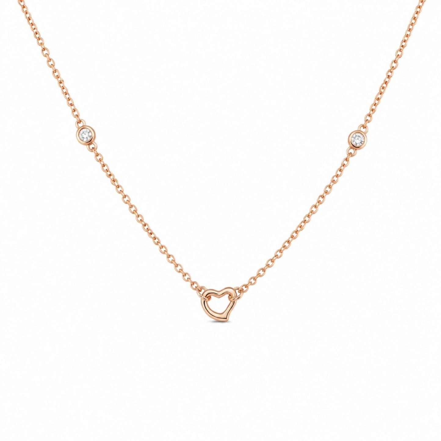 Moissanite Tiny Heart Pendant Necklace