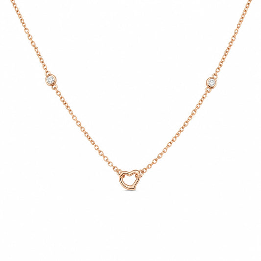 Moissanite Tiny Heart Pendant Necklace