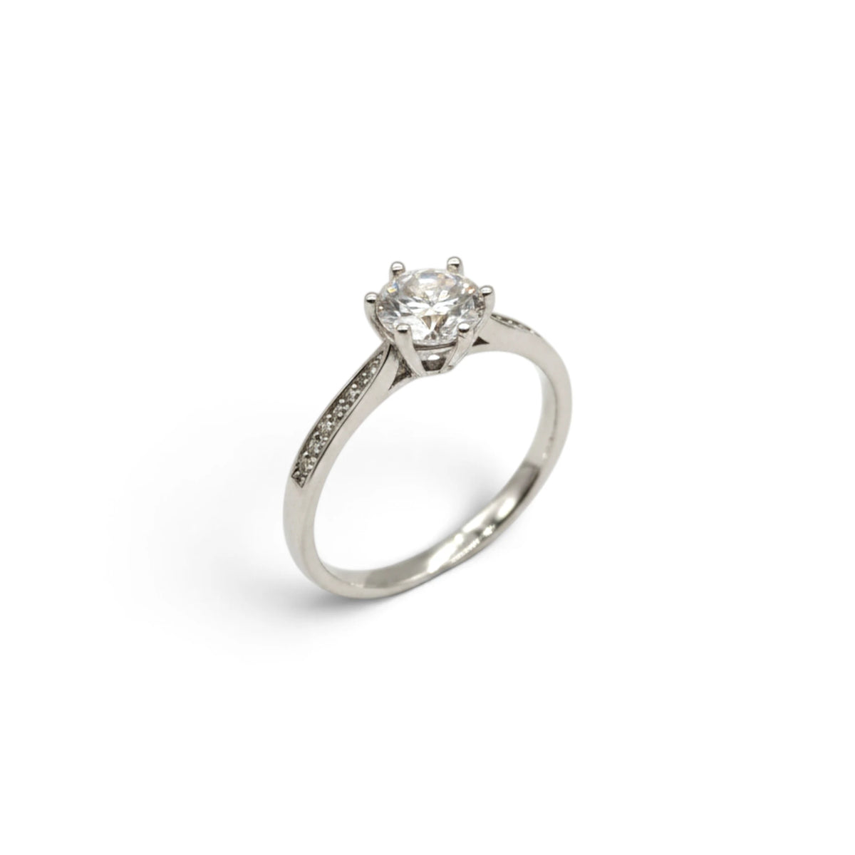 Moissanite Classic Six-Prong Solitaire Ring
