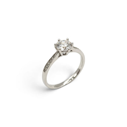 Moissanite Classic Six-Prong Solitaire Ring