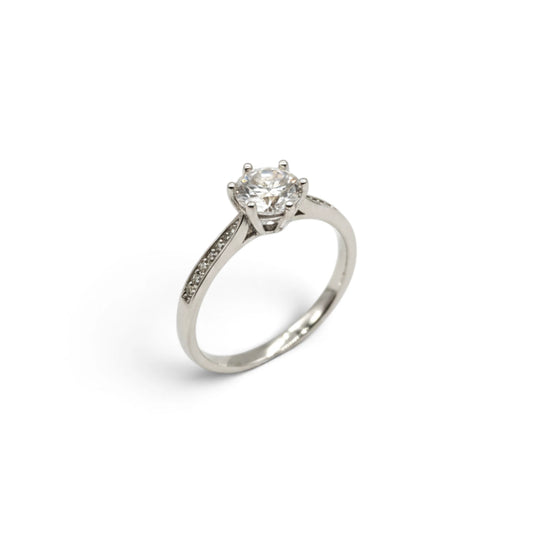 Moissanite Classic Six-Prong Solitaire Ring