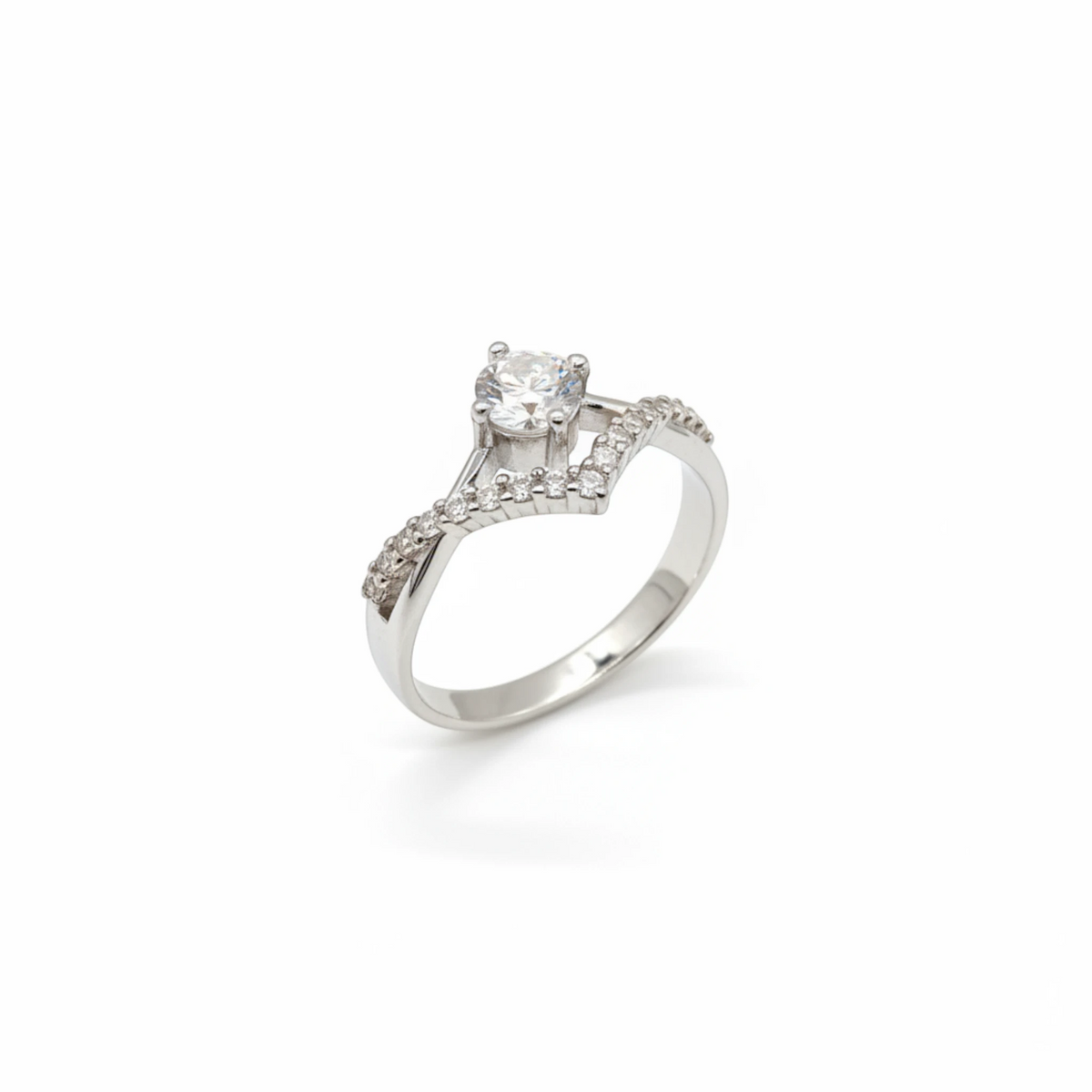Moissanite Romantic Heart Crown Ring