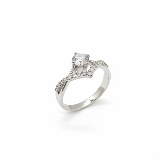 Moissanite Romantic Heart Crown Ring