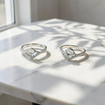 Moissanite Romantic Heart Crown Ring