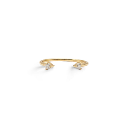 Moissanite Dual Diamond Open Ring