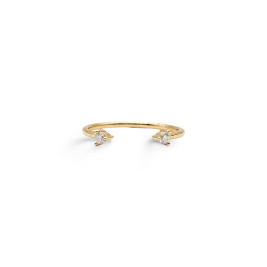 Moissanite Dual Diamond Open Ring