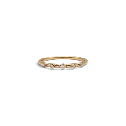 Moissanite Gold Five-Stone Band Ring